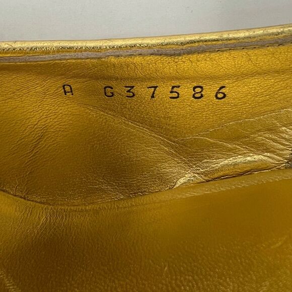 Chanel 2021 Slingback Gold Glitter Platform Cap Toe Pumps – Size 38 - Picture 7 of 10